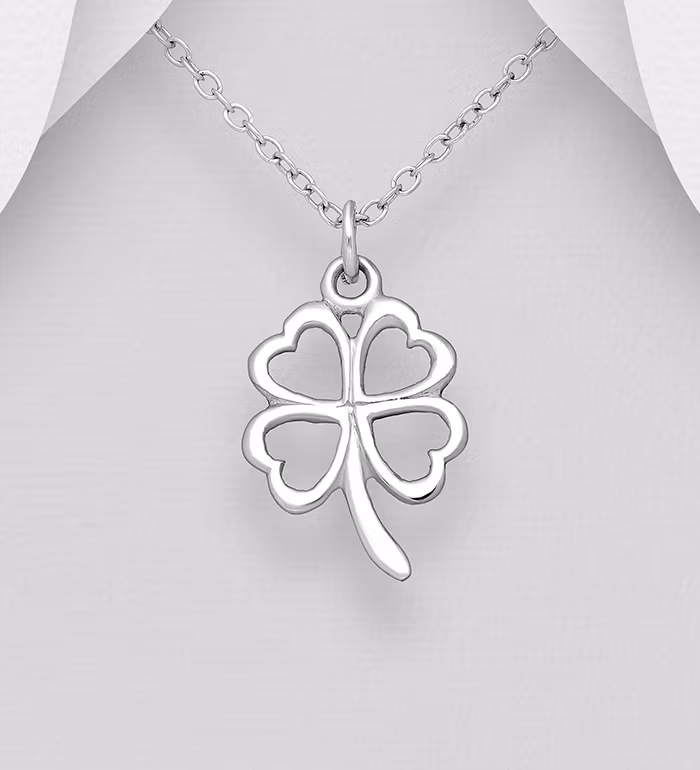 Silverhalsband sött Fyrklöver - halsband till tjej/ dam i äkta 925 sterling silver