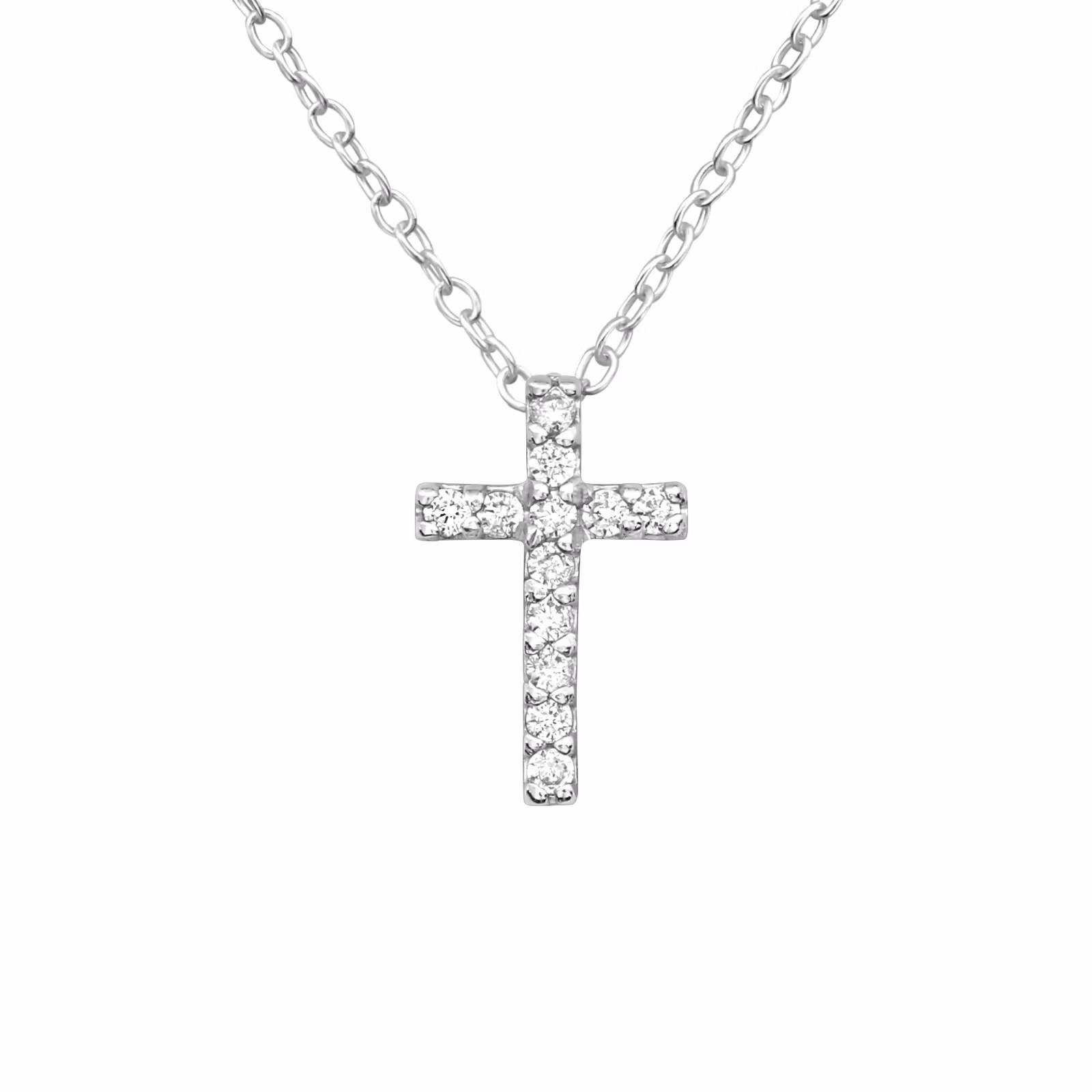 Halsband Kors MINI - Silverhalsband med litet Silverkors - Korshalsband i äkta 925 sterling silver