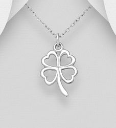 Barnhalsband i silver - Fyrklöver i äkta 925 sterling silver