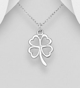 Barnhalsband i silver - Fyrklöver i äkta 925 sterling silver
