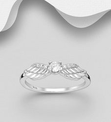 Silverring Änglavingar & Cubic stenar - ring i äkta silver