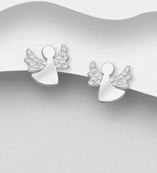 Silverörhängen studs - glittrande Änglar i äkta sterling silver