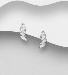 Silverörhängen studs - stilful design av cubic zirkonia stenar