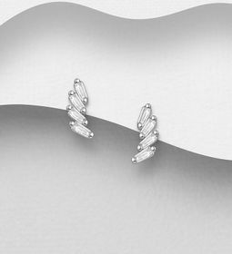 Silverörhängen studs - stilful design av cubic zirkonia stenar