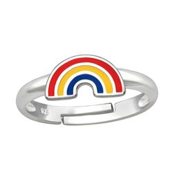 Barnring klassisk Regnbåge - söt ring till barn i äkta silver