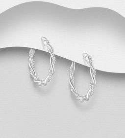 Silverörhängen ringar - snygga snurrade Hoops i äkta silver