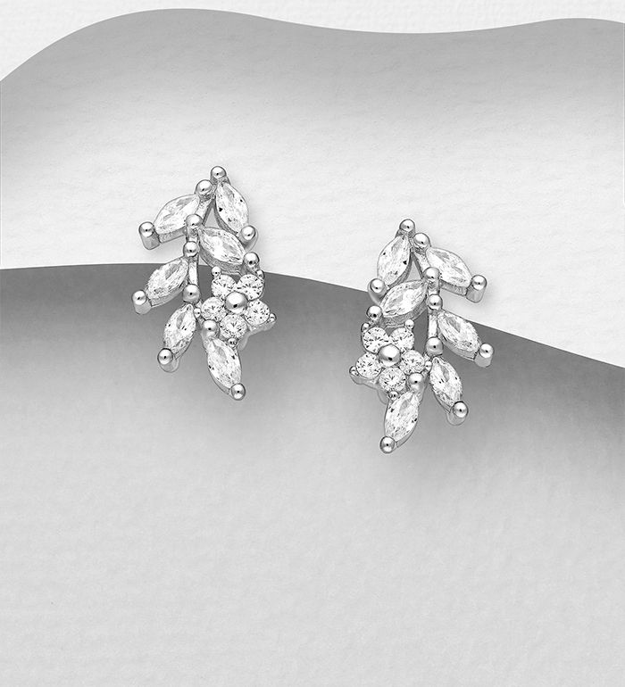 Silverörhängen eleganta örhängen med vackra stenar - Snygga & fina örhängen i äkta sterling silver