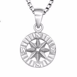 Halsband till pojke med Kompass - barnhalsband i 925 silver