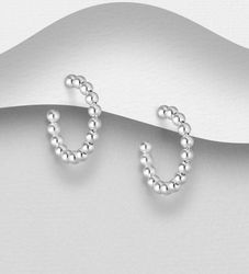 Silverörhängen ringar - snygga Creoler med kulor i silver