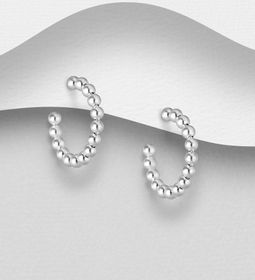 Silverörhängen ringar - snygga Creoler med kulor i silver