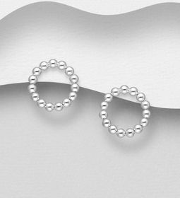 Silverörhängen - runda örhängen med sterling silverkulor