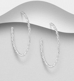 Silverörhängen ringar - stora snurrade Creoler i äkta silver