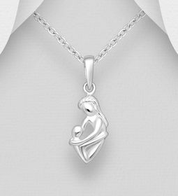 Mammasmycke - Mamma med bebis i äkta 925 silver