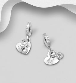 Forever Friends - 2st BFF berlocker i äkta silver