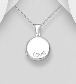 Silverhalsband öppningsbar berlock 'Love' - äkta 925 silver
