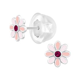 Barnörhängen Rosa Blommor - örhängen till barn i 925 silver