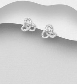 Silverörhängen studs - i stilfull modell med vackra stenar