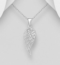 Halsband glittrande Änglavinge - smycke i äkta 925 silver