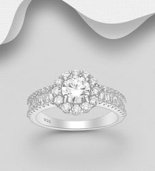 Silverring med riktigt glittrande Cubic Zirkonia stenar