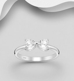 Silverring Rosett av glittrande Cubic Zirkonia stenar