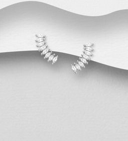 Silverörhängen - elegant design med stenar i äkta 925 silver