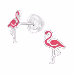 Barnörhängen Flamingo cerise - örhängen barn i äkta silver