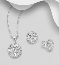Presenttips - Smyckesset Livets Träd cubic zirkonia stenar