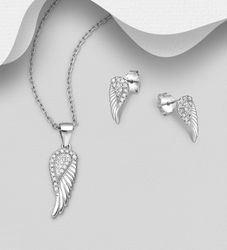 Presenttips - Smyckesset Änglavinge cubic zirkonia stenar