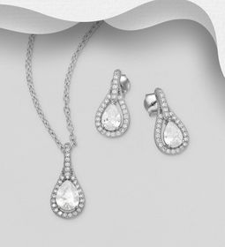 Presenttips - Smyckesset Elegant droppformad cubic sten