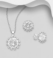 Presenttips - Smyckesset glittrande runda cubic stenar
