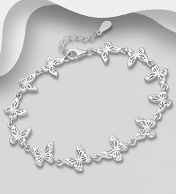 Silverarmband sammansatta Fjärilar med cubic zirkonia