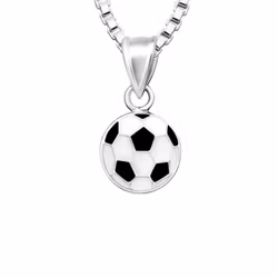 Halsband till pojke med Fotboll - barnhalsband i 925 silver