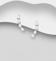 Silverörhängen - elegant design av örhängen med stenar