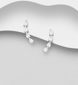 Silverörhängen - elegant design av örhängen med stenar