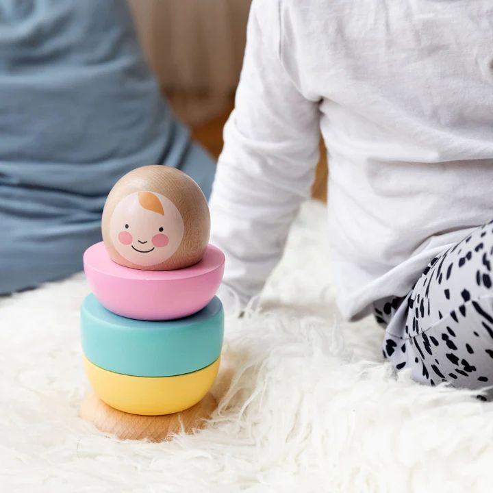 Rosa & Bo Doppresent träleksak - söt stapelleksak
