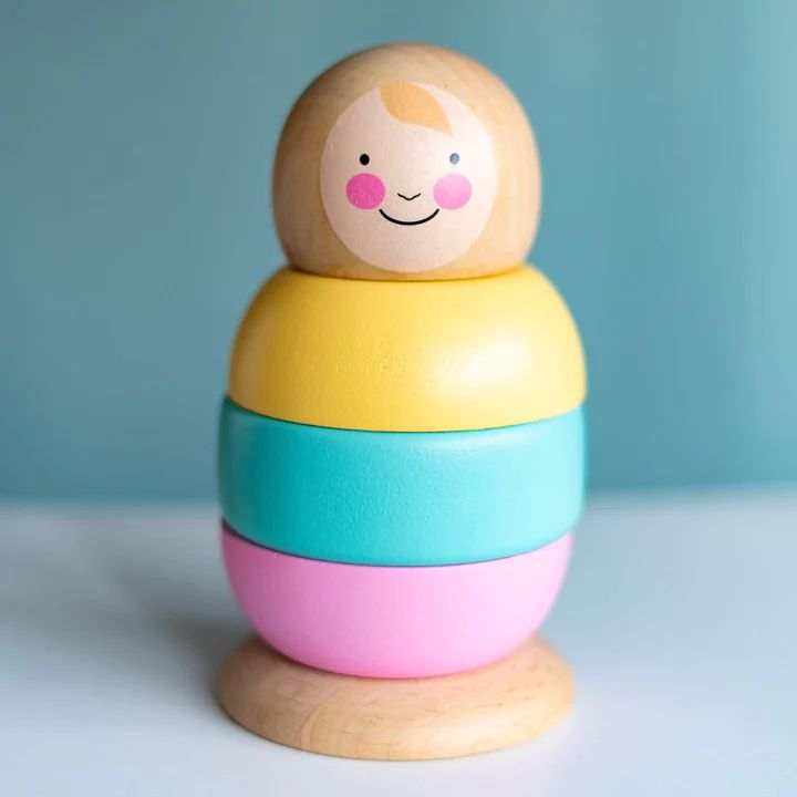 Rosa & Bo Doppresent träleksak - söt stapelleksak