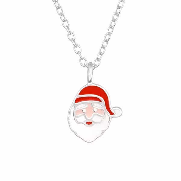Julhalsband Tomte - söta julsmycken till barn i äkta silver