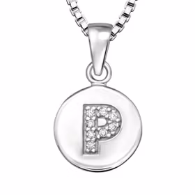 Bokstavshalsband P - Halsband med bokstav i äkta silver
