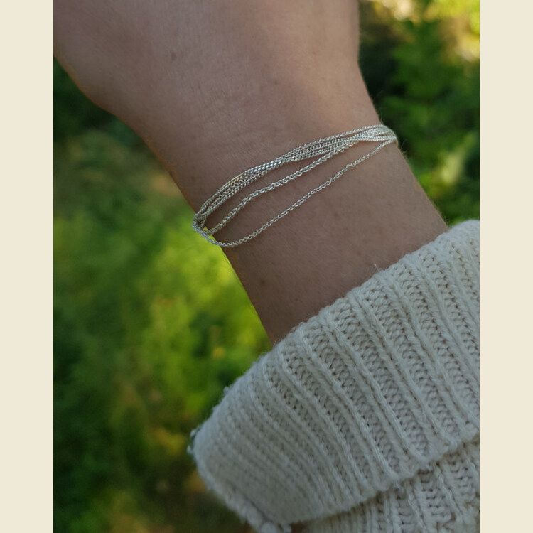 Silverarmband Feathers delight soft, på person