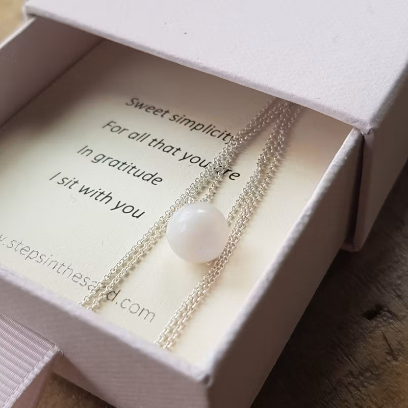 Silverhalsband Sweet simplicity ljus agat i ask.