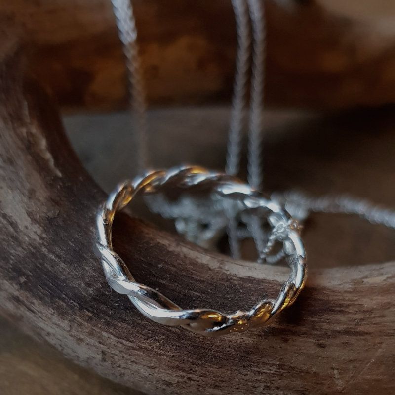 Silverhalsband Twine