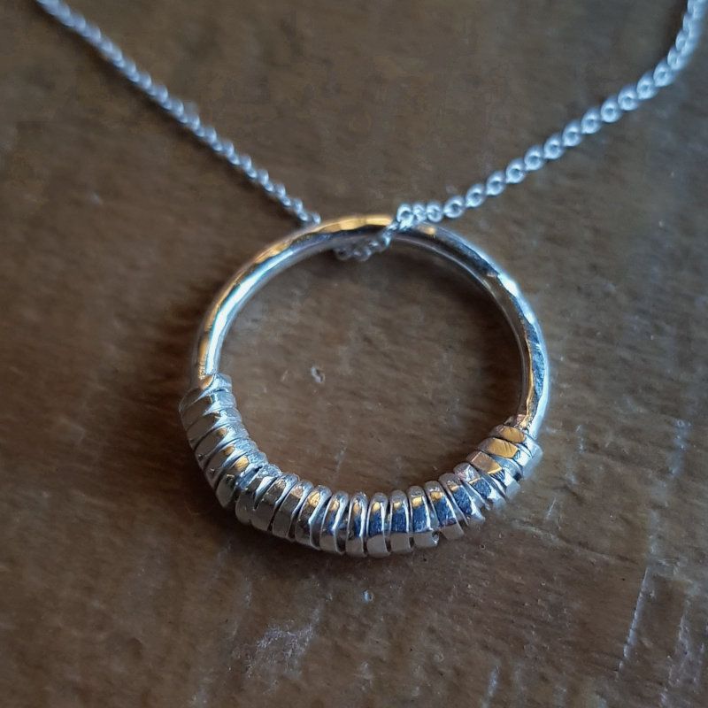 Silverhalsband Weave