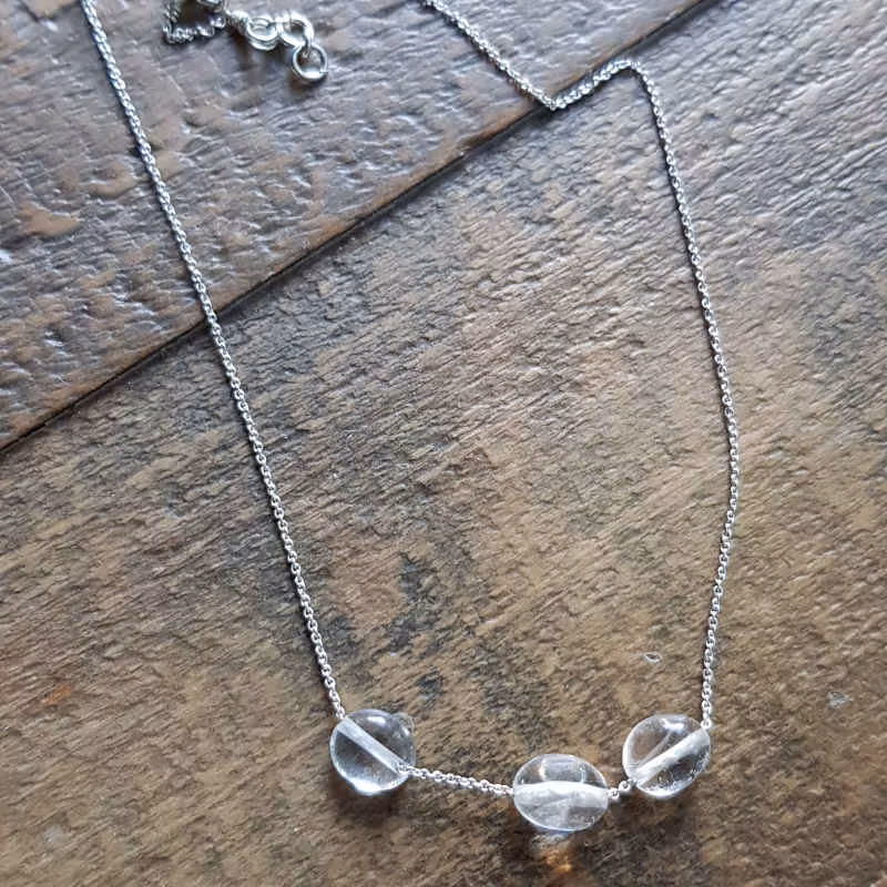 Silversmycke Tiny pebbles bergkristall