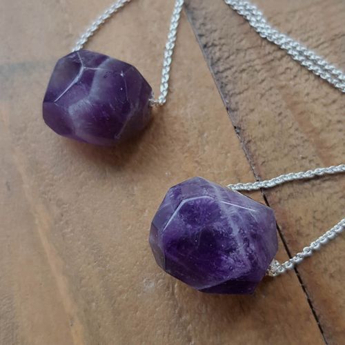 Silverhalsband Spirit Stone ametist
