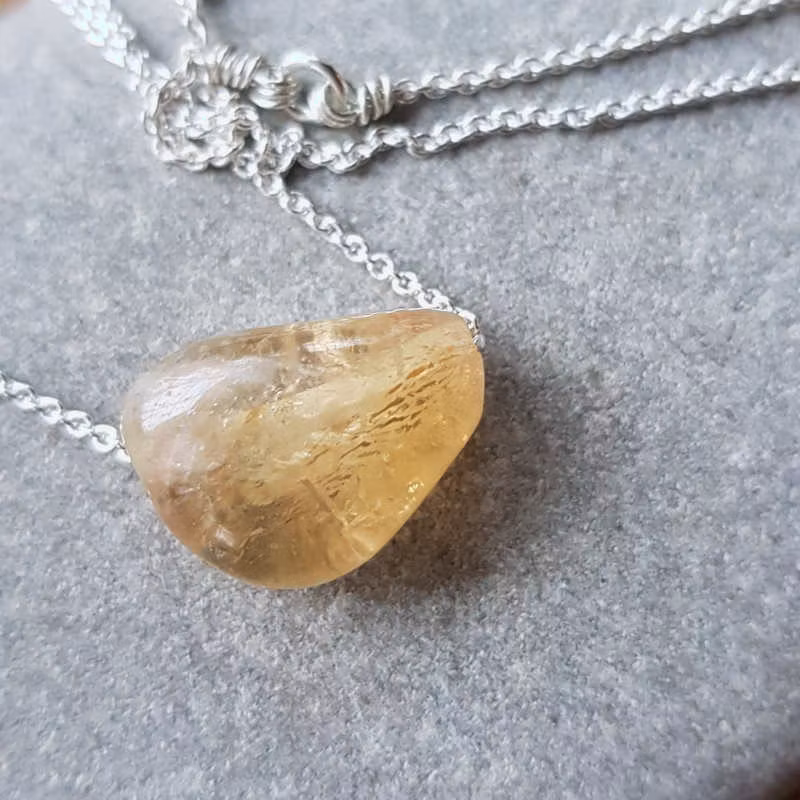 Kristallhalsband Spirit Stone Citrin sten 1, som bärnsten