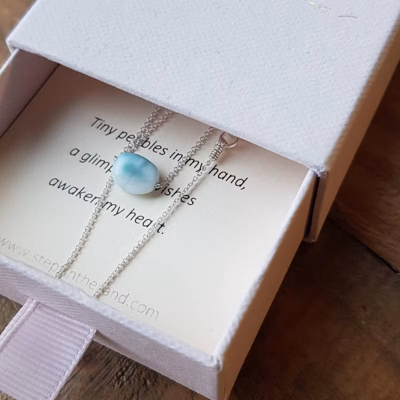 Varje silverhalsband skickas i en vacker smyckeask