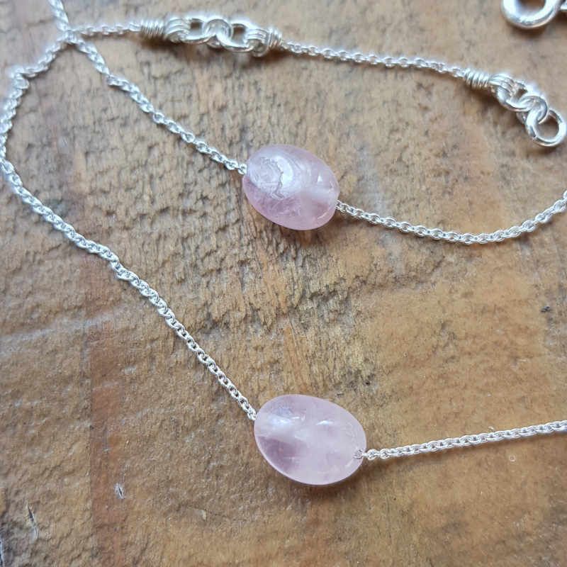 Silverarmband Tiny pebbles rosenkvarts