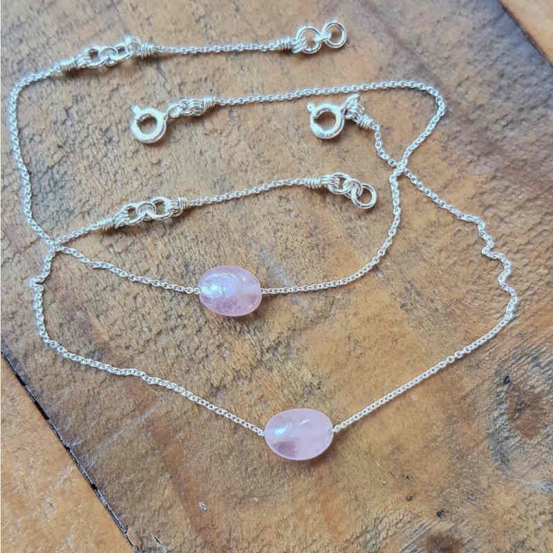 Silverarmband Tiny pebbles rosenkvarts
