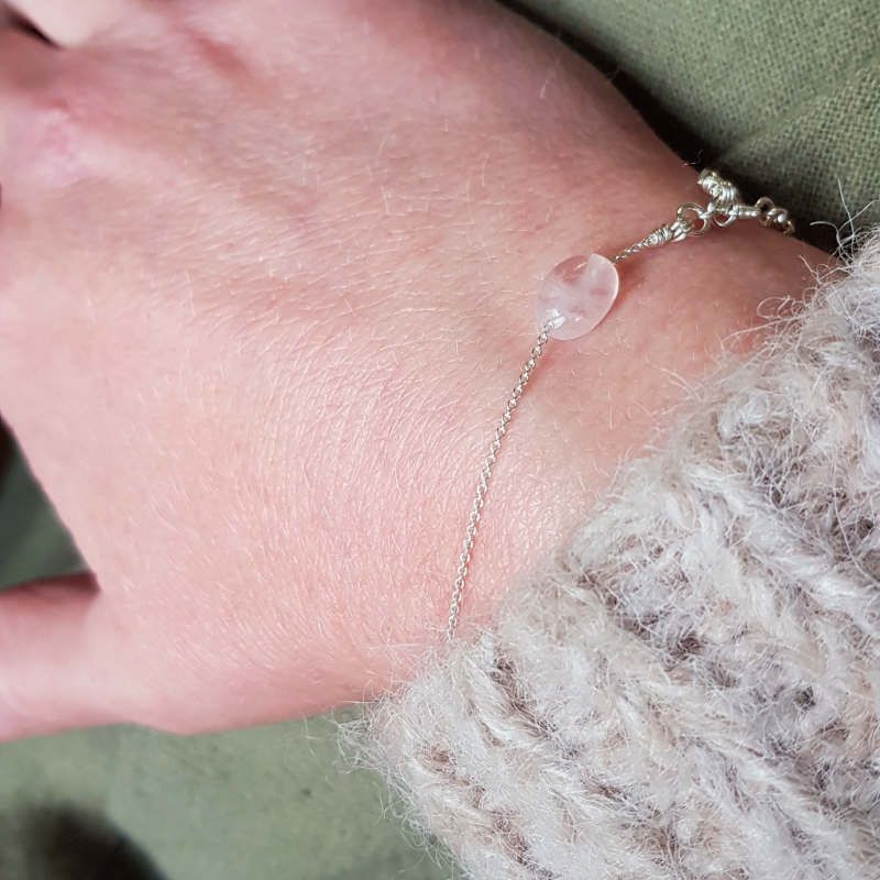 Silverarmband Tiny pebbles rosenkvarts