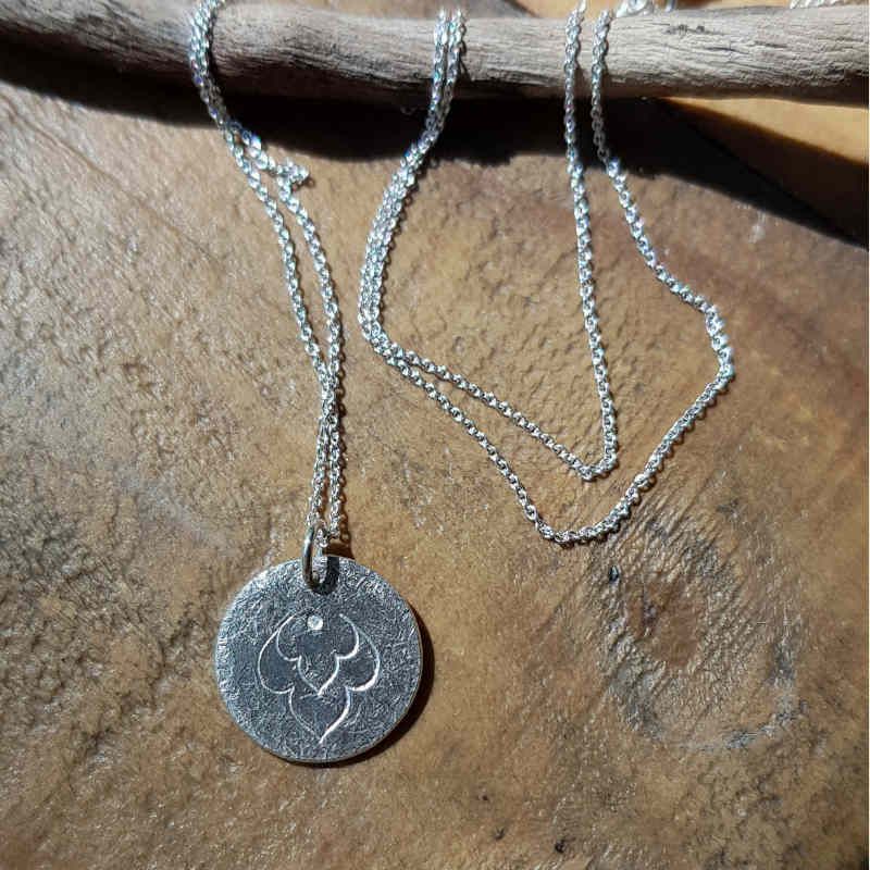 Silverhalsband Lotusblad